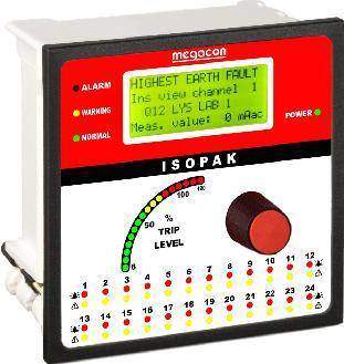 ISOPAK208W DC Ground Fault Monitor, Output Relay, Analog Output (8 Channels)