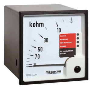 KPM169 Insulation Monitor for DC Systems 200-400VDC, 10k-5MOhm Scale, Output Relay, optional Analog Output